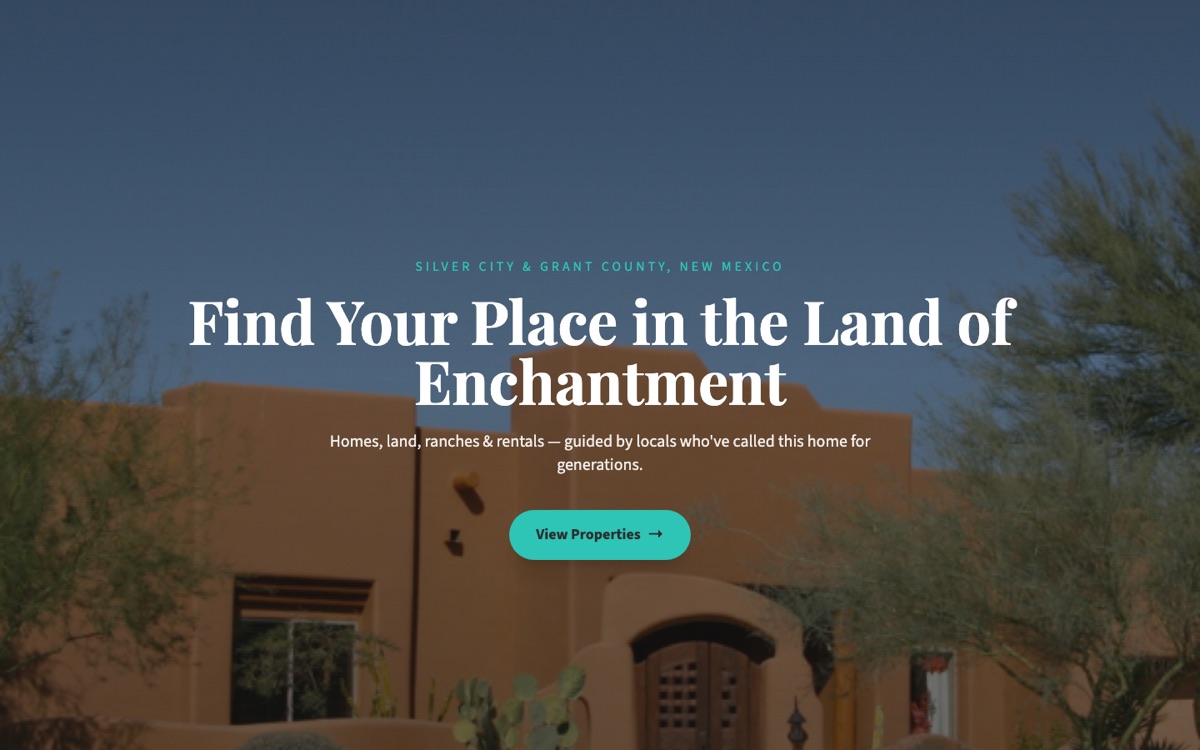 Enchantment Realty website front page