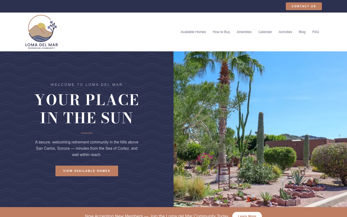 Loma del Mar website front page