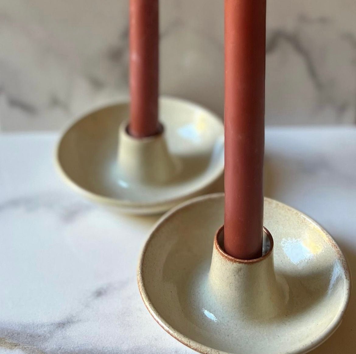Handmade ceramic Daily Ritual Taper Candle Holder in The Ojai Collection glaze, Ritual Ceramics
